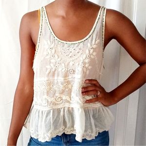 FREE PEOPLE | Cream lace tank 550